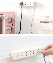 電源タップホルダー 4個セット 壁掛けホルダー 電源タップ コンセント コード ケーブル 壁掛け 収納 固定 粘着タイプ 粘着 簡単取り付け 取り外し ワンタッチ