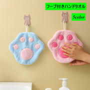 ループ付きタオル ハンドタオル ミニタオル ハンドタオル ネコ 猫 肉球 かわいい おしゃれ キッチン用品 日用雑貨 吸水