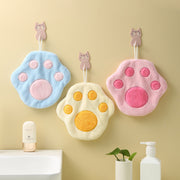 ループ付きタオル ハンドタオル ミニタオル ハンドタオル ネコ 猫 肉球 かわいい おしゃれ キッチン用品 日用雑貨 吸水