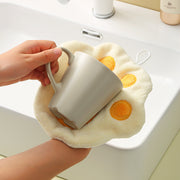 ループ付きタオル ハンドタオル ミニタオル ハンドタオル ネコ 猫 肉球 かわいい おしゃれ キッチン用品 日用雑貨 吸水