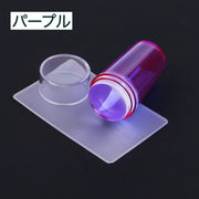シリコンスタンパー ネイルスタンプ ネイルツール スタンピングネイル ネイルアート ジェルネイル フレンチネイル スクレーパー付き セルフネイル
