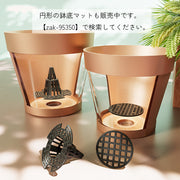 鉢底マット ガーデニング用品 円すい形 ブラック メッシュ シンプル 土漏れ防止 通気性 柔らかい