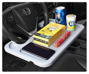 車用 ハンドルテーブル 車載テーブル デスク 車内 2WAY 両面使える 食事 車中泊 読書 ノートパソコン作業 PC 事務作業