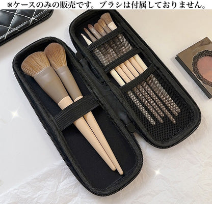化粧ポーチ メイクブラシケース メイクブラシポーチ ファスナー ゴムバンド付き 化粧筆入れ 商品画像2