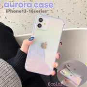 iPhoneケース iPhoneカバー アイフォン オーロラカラー クリア 透明 TPU スマホカバー スマホケース カバー ケース 保護 傷防止 おしゃれ