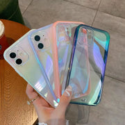 iPhoneケース iPhoneカバー アイフォン オーロラカラー クリア 透明 TPU スマホカバー スマホケース カバー ケース 保護 傷防止 おしゃれ