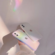 iPhoneケース iPhoneカバー アイフォン オーロラカラー クリア 透明 TPU スマホカバー スマホケース カバー ケース 保護 傷防止 おしゃれ