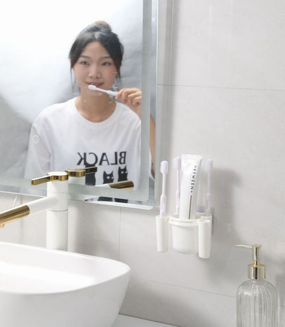 歯ブラシスタンド 歯ブラシ立て 歯磨き粉ホルダー 水切りラック 壁掛け 粘着式 商品画像2