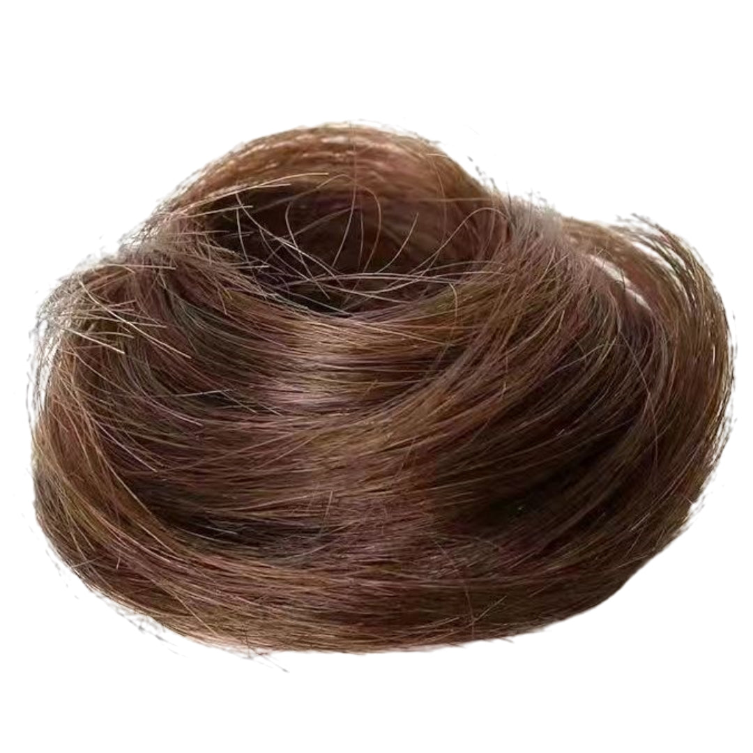 ポイントウィッグ 部分ウィッグ お団子ウィッグ ヘアゴム ヘアアクセサリー つけ毛 ライトブラウン バリエーション画像