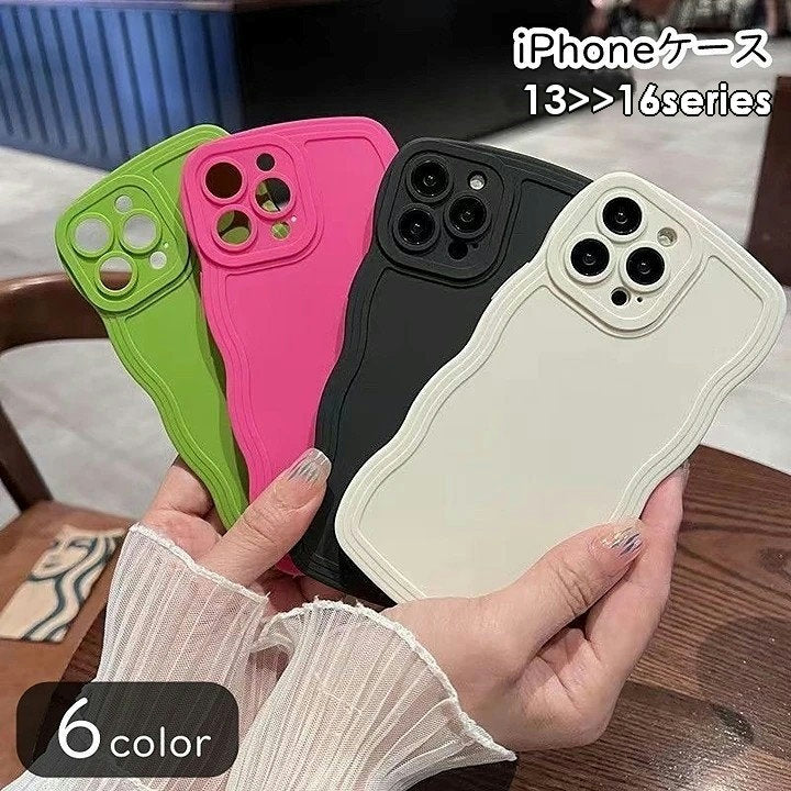 スマホカバー スマホケース iPhone用カバー iPhone用ケース レディース 女性 メンズ 男性 ユニセックス 男女兼用 お揃い ペアルック スマホアクセサリー スマホ関連雑貨 スマホ周辺雑貨 波形 ウェーブ 無地 ピンク ブラック ホワイト シンプル カジュアル ポップ かわいい キュート おしゃれ