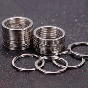 二重リング 二重カン キーリング 同サイズ5個セット 10個セット キーホルダー ダブルリング 丸カン 平キーリング 平二重 手芸用品 金具 パーツ ハンドメイド資材 DIY クラフト 材料 シンプル 金属製 多用途 鍵 スマートキー シルバーカラー 15mm 20mm 25mm 30mm 35mm