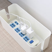 ケーブルボックス コード収納 配線隠し 配線収納 ケーブル収納 電源タップボックス 小物入れ コードケース タップ収納ボックス ケーブル整理用品 収納ボックス 蓋つき フタ付き 整理整頓 日用品 インテリア小物 シンプル 単色 無地 ホコリ防止 汚れ防止 便利グッズ 白 黒
