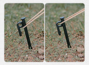ペグ 30cm 4本セット アウトドア用品 テント タープ 固定 キャンプ ピクニック BBQ レジャー メタル製 ブラック 黒