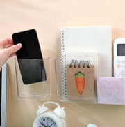 壁掛け収納ボックス ウォールケース 収納ケース 小物入れ 整理用品 貼付け 粘着テープ式 リモコンラック デスクサイド キッチン 文房具 メガネ