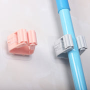 モップホルダー モップクリップ 同色4個セット 浴室 お風呂 キッチン 掃除 スティックホルダー ウォールフック シンプル