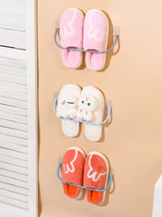 スリッパラック 2個セット 壁掛け 収納用品 貼り付けタイプ グレー ブルー イエロー 取り付け簡単 強力 タオル掛け