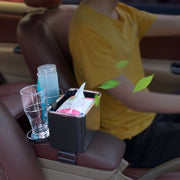 車用収納ボックス ドリンクホルダー付き 車内用 カー用品 多機能 テッシュボックス ゴミ箱 小物入れ カップホルダー 収納ケース 取り付け簡単 車用品 車載用品 便利グッズ 黒 ベージュ