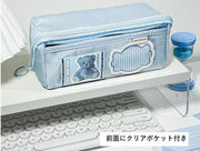 ペンケース 筆箱 文房具 小学生 中学生 高校生 大容量 たくさん入る ポケット付き 仕切りあり シンプル おしゃれ かわいい 可愛い パステルカラー 青 緑 ピンク