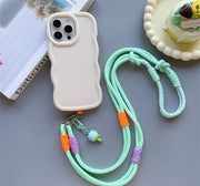 スマホストラップ 携帯ストラップ ネックストラップ スマホアクセサリー ロングストラップ カラフル フラワーチャーム付き 丸紐 ひも ヒモ 雑貨 スマートフォン用 携帯用 落下防止 モバイルストラップ おしゃれ かわいい 男女兼用