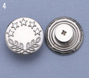 ジーンズボタン デニムボタン 3個セット 17ｍｍ 金属製 無地 柄入り 手芸 DIY 付け替え 交換 ハンドメイド クラフト バッグ 小物 アクセサリー おしゃれ