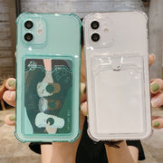 iPhoneケース iPhoneカバー スマホケース カードケース付き 軽量 耐衝撃 カメラ保護 背面保護 クリア 透明 TPU