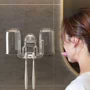 歯ブラシホルダー 歯ブラシスタンド 洗面所用品 歯ブラシラック 歯ブラシ立て コップ立て バス用品 壁掛け 吸盤 簡単取り付け 工具不要 貼り付け