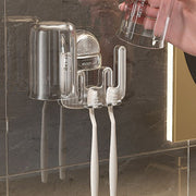歯ブラシホルダー 歯ブラシスタンド 洗面所用品 歯ブラシラック 歯ブラシ立て コップ立て バス用品 壁掛け 吸盤 簡単取り付け 工具不要 貼り付け