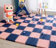 ジョイントマット プレイマット フロアマット 16枚セット 30×30cm 厚み1.2cm サイドパーツ付き ベビー キッズ 赤ちゃん 正方形 汚れ防止 転倒対策 防水 防音 組み合わせ自由 カラフル かわいい リビング 子供部屋 カラバリ豊富 プレイスペース