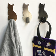 ウォールフック 2個セット 壁面フック 壁掛け 小物掛け シール式 両面テープ 猫 防水 かわいい キュート 簡単設置 穴あけ不要 省スペース 便利 玄関 キッチン 台所 バスルーム おしゃれ