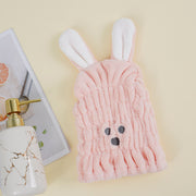 タオルキャップ ヘアドライタオル 子供用 キッズ ドライキャップ ヘアキャップ ウサギ 耳付き おしゃれ かわいい うさぎ 吸水 ふわふわ バス用品 プール 水泳 温泉 旅行 スイミング デイリー