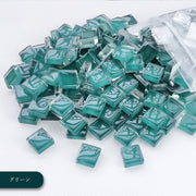 モザイクタイル ミニタイル ハンドメイド素材 ハンドメイド雑貨 ハンドメイド用品 手芸雑貨 手芸用品 DIY雑貨 スクエア 四角形 正方形 1cm角 半透明 ブルー グリーン ブラック ホワイト ミックス カラフル 可愛い キュート おしゃれ