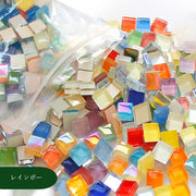 モザイクタイル ミニタイル ハンドメイド素材 ハンドメイド雑貨 ハンドメイド用品 手芸雑貨 手芸用品 DIY雑貨 スクエア 四角形 正方形 1cm角 半透明 ピンク レッド ブルー レインボー ミックス カラフル 可愛い キュート おしゃれ