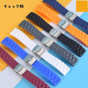 腕時計用ベルト バンド ユニセックス 時計 交換ベルト 交換バンド 18mm 20ｍｍ 22ｍｍ 24ｍｍ カラバリ豊富 ストライプ チェック ステンレスバンド柄 シリコンゴム