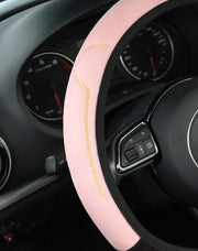 ハンドルカバー 車用アクセサリー カーアクセサリー 車内装飾 丸形 ラウンド型 O型 猫 ネコ 肉球 ツートンカラー バイカラー ブラック ピンク グレー シンプル カジュアル 可愛い キュート フェミニン ガーリー おしゃれ