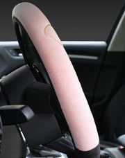 ハンドルカバー 車用アクセサリー カーアクセサリー 車内装飾 丸形 ラウンド型 O型 猫 ネコ 肉球 ツートンカラー バイカラー ブラック ピンク グレー シンプル カジュアル 可愛い キュート フェミニン ガーリー おしゃれ