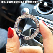 キーホルダー キーリング カーアクセサリー ラインストーン 金色 銀色 おしゃれ 高級感 プレゼント 持ち運びやすい 便利 ドライバー付き