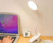 クリップライト デスクライト LED USB充電 充電用ケーブル付き 3段階調光 明るさ調節 卓上ランプ リチウム 読書 勉強 在宅ワーク 寝室 角度調整可能 照明 フリーアーム シンプル PC作業 デスクワーク