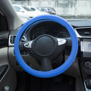 ハンドルカバー ステアリングカバー 車用 O型 シリコン 簡単装着 防水 滑り止め カー用品 内装 柔らかい 洗える 自動車用 シンプル タイヤ風 黒