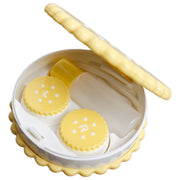 コンタクトレンズケース コンタクトケース 携帯用 持ち運び ソフトレンズ用 クッキー型 保存液容器 ピンセット付き スポイト付き 鏡付き 洗浄液入れ ミラー コンタクトケア用品 カラコンケース コンパクト 旅行用 外出用 トラベル 出張 持ち歩き かわいい おしゃれ キュート ガーリー ピンク 青 黄 緑