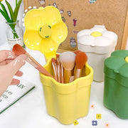 ごみ箱 蓋付き 卓上 無地 単品 小物収納 小物入れ 化粧筆入れ ペン立て 小型ゴミ箱 お花 デスクトップ 整理整頓 スッキリ 小さい シンプル キッチン 台所 寝室 リビング インテリア