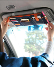 車用収納ホルダー シートポケット サンバイザー用 カーアクセサリー 収納用品 小物入れ ファスナー メッシュ カード入れ スマホホルダー 便利 多機能