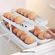 エッグホルダー 卵収納ホルダー 2段 エッグケース キッチン整理用品 整理ボックス キッチン収納 卵入れ ホワイト ミルク ローリング 卵ボックス 取り出し便利 省スペース 冷蔵庫収納