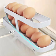 エッグホルダー 卵収納ホルダー 2段 エッグケース キッチン整理用品 整理ボックス キッチン収納 卵入れ ホワイト ミルク ローリング 卵ボックス 取り出し便利 省スペース 冷蔵庫収納