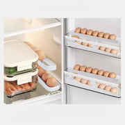 エッグホルダー 卵収納ホルダー 2段 エッグケース キッチン整理用品 整理ボックス キッチン収納 卵入れ ホワイト ミルク ローリング 卵ボックス 取り出し便利 省スペース 冷蔵庫収納
