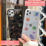 iPhoneケース カバー スマホケース スマホ用品 透明 クリアケース ブラック 惑星 月 星 スター ラメ かわいい おしゃれ 背面保護 汚れ防止 X XR XS XSMax 11 12 13 14 mini Pro Max Plus