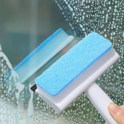 ガラスワイパー スポンジワイパー スクイジー 窓ガラス 掃除用具 2in1 水切り 窓掃除 窓ふき 結露 清掃 便利アイテム スクイージー 水切りワイパー 洗面所 鏡 浴室 水滴取り クリーナー 柄つき