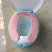 便座シート 子供用 便座カバー 貼り付け U型 貼る 子供用便座 補助便座 おまる もこもこ ふわふわ あったか 暖かい トイレ用品 洗える 防寒 簡単取り付け