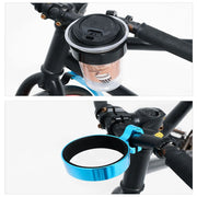 自転車用ドリンクホルダー カップホルダー バイク ペットボトル 缶 飲み物 ママチャリ ロードバイク マウンテンバイク ハンドル取り付け 簡単取り付け シンプル 便利 水分補給 ブラック シルバーカラー スタイリッシュ