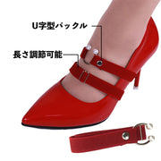 シューズバンド シューズストラップ 2ペア 1足分 レディース 女性 靴用アクセサリー 靴脱げ防止 伸縮性 調節可能 U字型 フェイクパール パール調 パンプス ハイヒール フィット 靴ケア用品