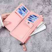 財布 ウォレット 長財布 ロングウォレット レディース 女性 婦人 お札入れ 小銭入れ カード入れ スマホ入れ スマホポーチ レザー調 ファスナー ジッパー ストラップ付 持ち歩き 持ち運び フェイクレザー 上品 きれいめ おしゃれ プレゼント 贈り物 ギフト 赤 ワイン 紫 灰 緑 青 黒 ピンク